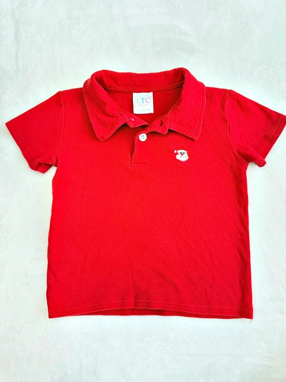 LTC Kids Red Short Sleeve Santa Polo (size 2T)